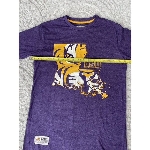 Majestic LSU Purple and Gold Eye of The Tiger Medium Women's T-Shirt - Picture 2 of 8